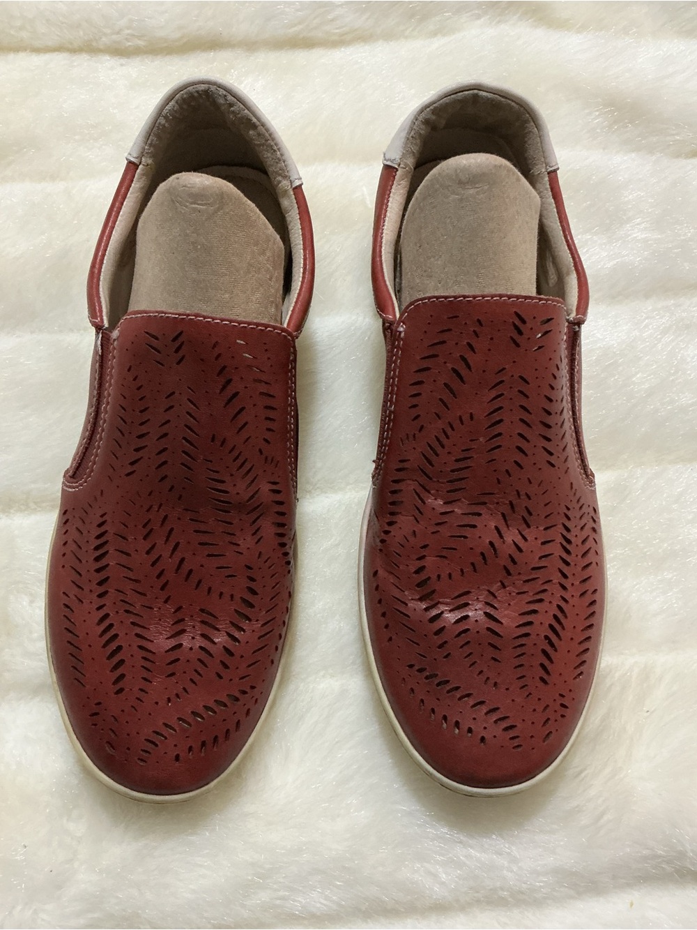PIKOLINOS Women's Red Perforated Slip-On Loafers size 37